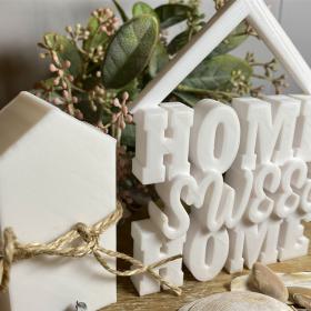 Silikonform + Fertige Dekoration - Haus Silhouette - Home Sweet Home - Gießform Geschenk Raysin - Gußform - Zum Beschriften oder Dekorieren