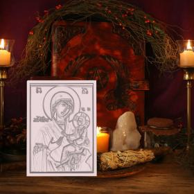 Relief Römerbrief Byzantinische Ikone von Jesus Christus, Mutter Gottes Maria Ikone Silikonform - Gießform Geschenk Raysin  Madonna mit Kind